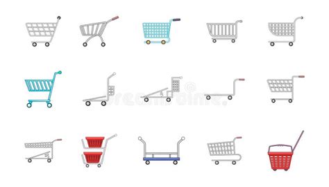 Shopping cart icon set stock vector. Illustration of goods - 22308467