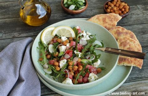 Rocket salad with chickpea and feta cheese/Rukola salata sa slanutkom i feta sirom – Feeding Art