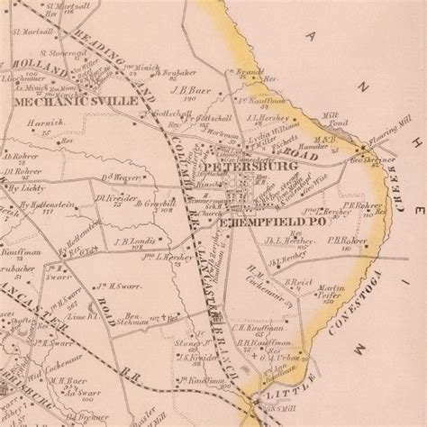 1875 map of East Hempfield Township, Lancaster County, PA – Uncharted ...