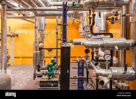 Boiler room in the basement of the new building Stock Photo - Alamy