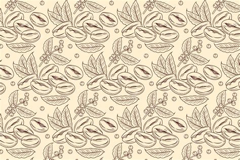 Premium Vector | Hand drawn coffee bean drawing pattern