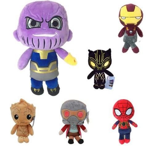 2018 Marvel The Avengers Plush Toys Iron Man Deadpool Thanos Spiderman ...