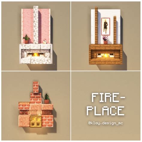 KlayDesign • Minecraft Builder on Instagram: "Here’s three ideas of fireplaces you can make to ...