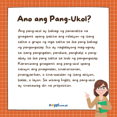 PANG-UKOL: Kahulugan, Layon, at Mga Halimbawa ng Pang-Ukol • Noypi.com.ph