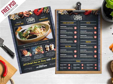 Chalkboard Style Food Menu PSD Template | PSDFreebies.com