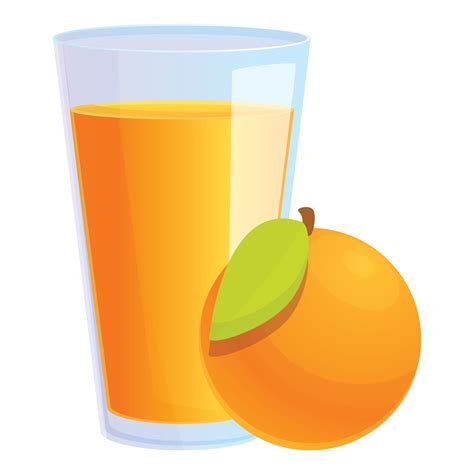 Orange juice glass icon, cartoon style 14280152 Vector Art at Vecteezy