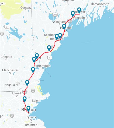 Amtrak Downeaster Route Map