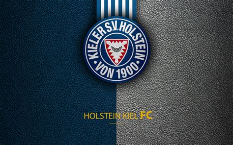 Download wallpapers Holstein Kiel FC, 4K, leather texture, German ...