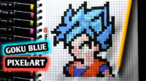 Como Dibujar A GOKU Blue | PASO A PASO FACIL (pixel art) | how to draw ...