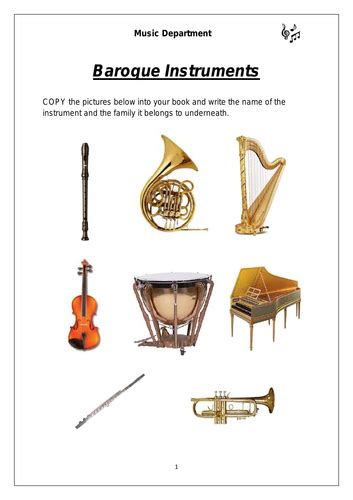 KS3 Baroque Instruments Starter | Teaching Resources