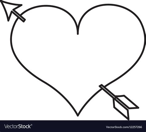 Heart love drawing with arrow icon Royalty Free Vector Image