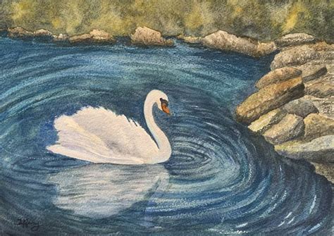 Swan Painting by Tiffany Chen | Saatchi Art