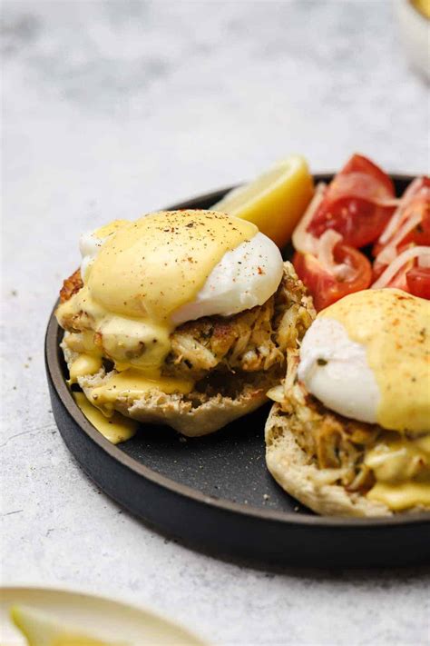 Easy Crab Cake Benedict with Blender Hollandaise - Well Seasoned Studio