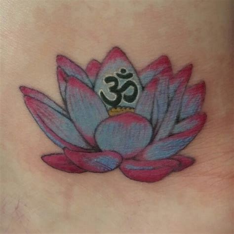 Lotus Flower Tattoo with Om Symbol