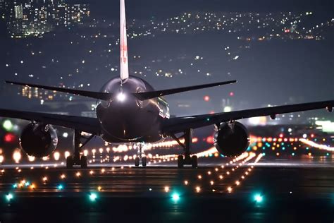 HD wallpaper: night, lights, airport, the plane, Airbus | Wallpaper Flare