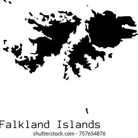 Black Falkland Islands Map Vector Silhouette Stock Vector (Royalty Free) 757654876 | Shutterstock