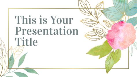 Acuarela Floral. Plantilla PowerPoint gratis y tema de Google Slides