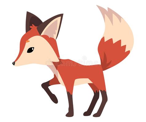 Adorable Little Fox, Cute Wild Forest Animal Cartoon Character, Side ...