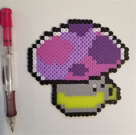 Plants vs zombies – Puff-shroom – Pixel Art and Perler Bead Sprites