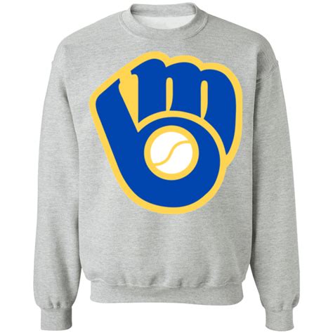 Milwaukee Brewers Glove Logo Crewneck Sweatshirt - Happy Spring Tee