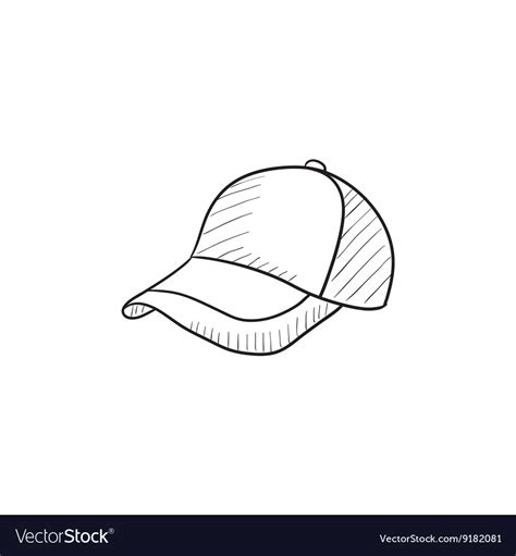 Baseball hat sketch icon Royalty Free Vector Image