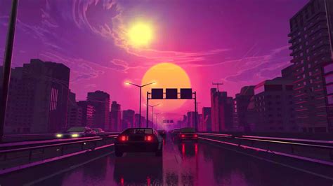 The Drive on the Road at Sunset Live Wallpaper