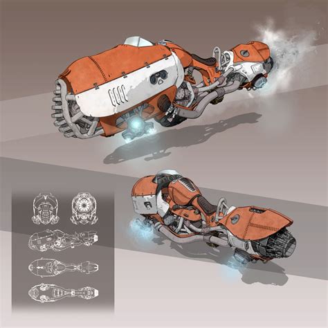 Dieselpunk Hover Bike Concept, Víctor Boto on ArtStation at https://www.artstation.com/artwork ...