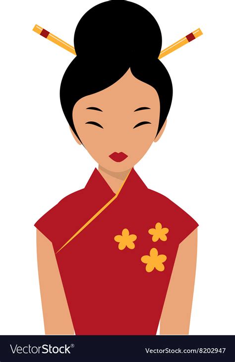 Beautiful chinese girl in traditional cheongsam Vector Image