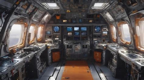 Premium AI Image | 3d rendering space shuttle interior