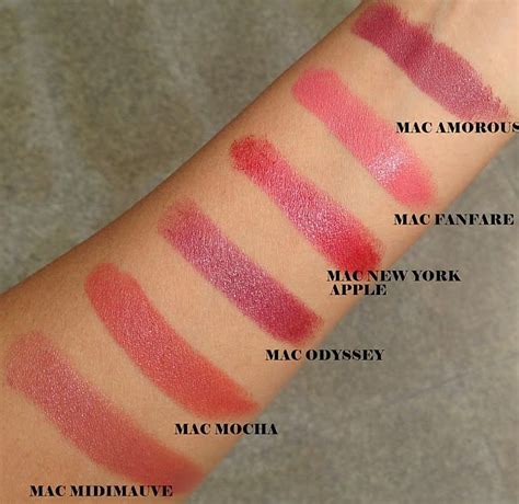 Mac lipstick swatches. Mocha is my favourite of these Mac New York Apple, Apple Mac, Mac ...