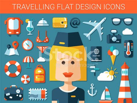 Set Of Modern Travel Flat Design Icons Stock Photo | Royalty-Free | FreeImages