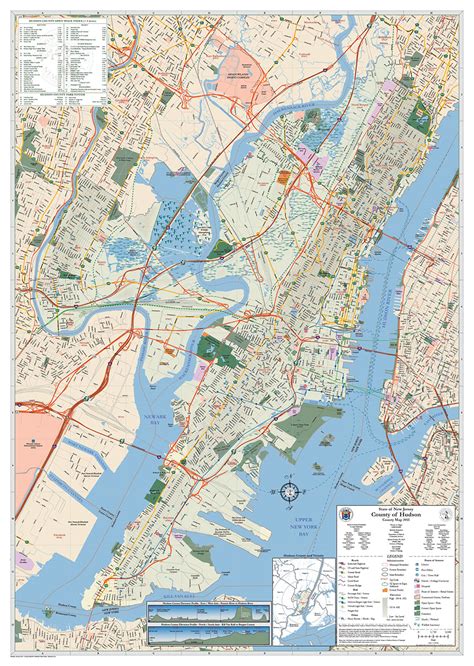 County Road Map - Hudson County