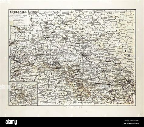 Map of Silesia Poland 1899 Stock Photo - Alamy