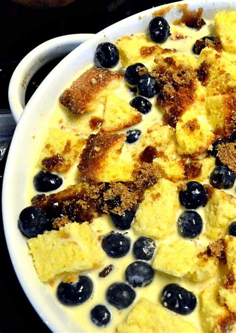 Easy Cornbread Bread Pudding with Blueberries - This Is How I Cook