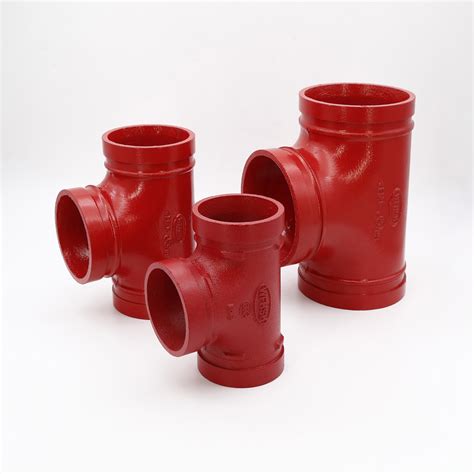 Ductile Iron ASTM A536 Grade 65-45-12 Grooved Pipe Fittings Grooved Equal Tee 4" 114 Standard ...