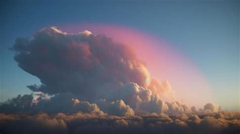 Premium AI Image | A rainbow in the sky above the clouds