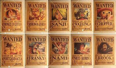 One Piece Retro Wanted Posters Straw Hat Crew HIGH QUALITY Anime Wano ...