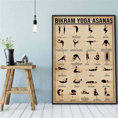 Yoga Poster- Bikram Yoga Asanas- Yoga Prints Poster-Vintage Posters - Wall Decoration-Signs For ...