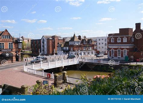 River Medway Flows Under Tonbridge High Street in Kent, England ...