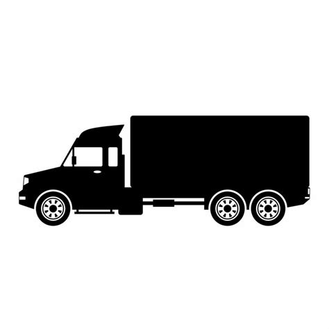 Box truck icon vector. Shipment truck silhouette for icon, symbol and ...