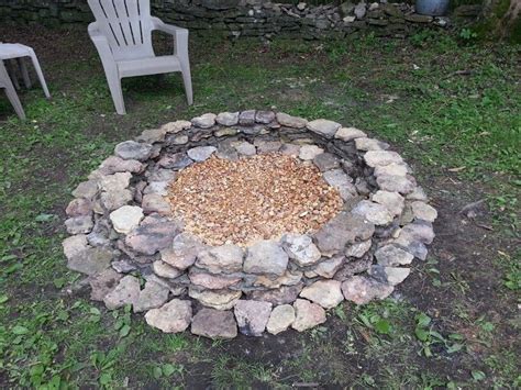 Built this fire pit in just a few hours. It has an inner diameter of 48 ...