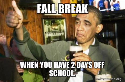 Fall Break When you have 2 days off school. - Upvote Obama Meme Generator