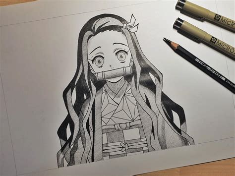 Dibujo A Lapiz Nezuko Manga Anime Kimetsu No Yaiba Anime Sketch | Images and Photos finder