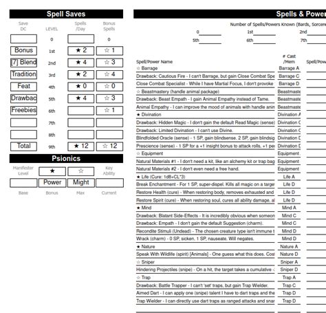 Expansion of Pathfinder sheet sections - Sheet Viewer - Myth-Weavers