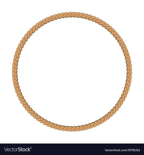 Round rope frame in marine style circle border Vector Image