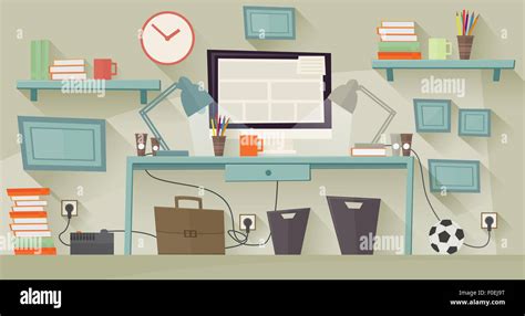 Workplace concept. Flat design. Vector illustration Stock Photo - Alamy