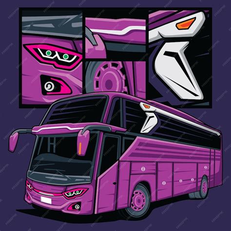 Premium Vector | Vector bus with details