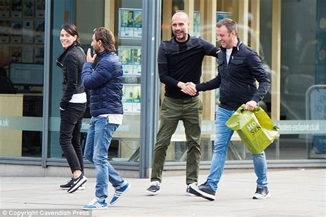 Pep Guardiola in Manchester city centre with wife Cristina Serra after ...