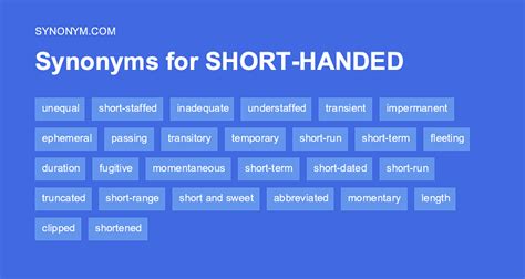 Another word for SHORT HANDED > Synonyms & Antonyms