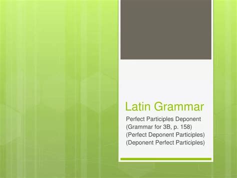 PPT - Latin Grammar PowerPoint Presentation, free download - ID:2652873